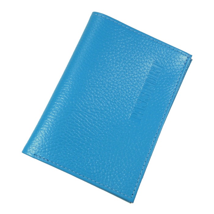 Обложка для паспорта, отдел для купюр, цвет голубой