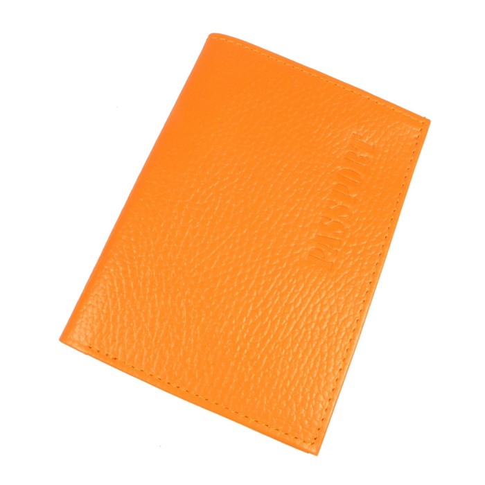 Обложка для паспорта, отдел для купюр, цвет оранжевый