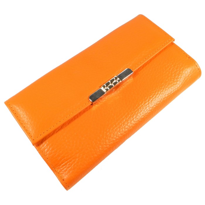 Кошелёк женский, 2 отдела для купюр, для монет, для кредитных карт, цвет оранжевый