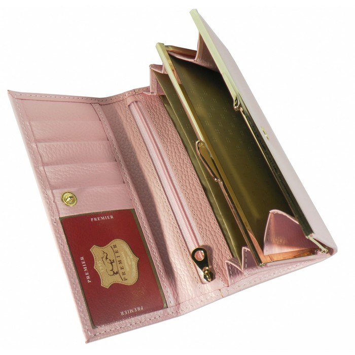 Кошелёк женский, 3 отдела для купюр для купюр, для кредитных карт, для монет, цвет оранжевый