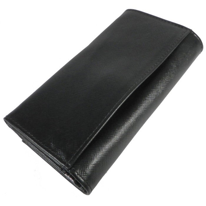 Кошелёк женский на кнопке, 2 отдела для купюр, для монет, для кредитных карт, цвет чёрный