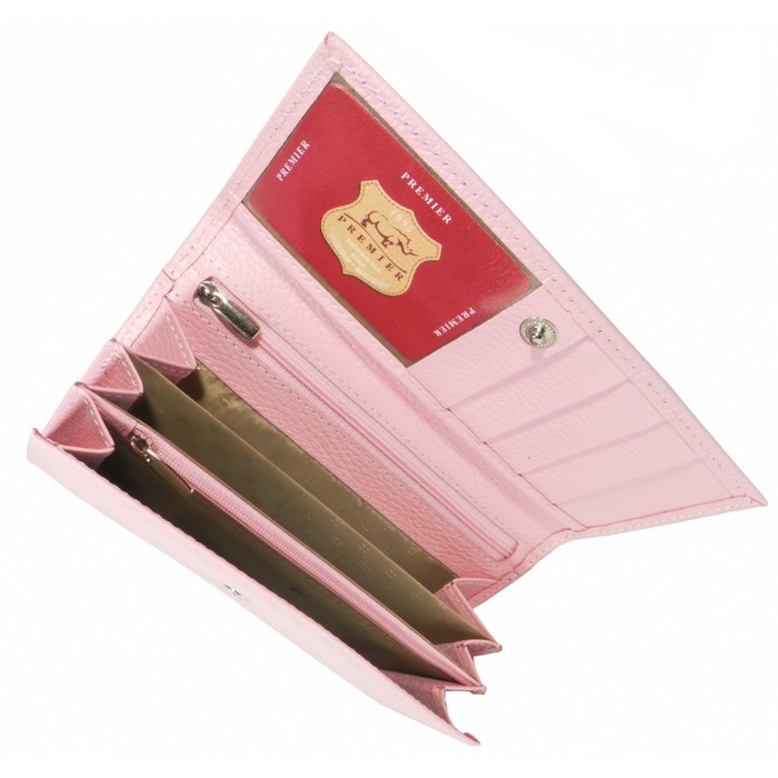 Кошелёк женский, 3 отдела для купюр для купюр, для кредитных карт, для монет, цвет розовый