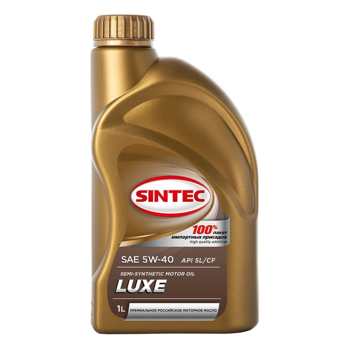 цена Моторное масло Sintec Luxe 5W-40, п/синтетическое, 1 л