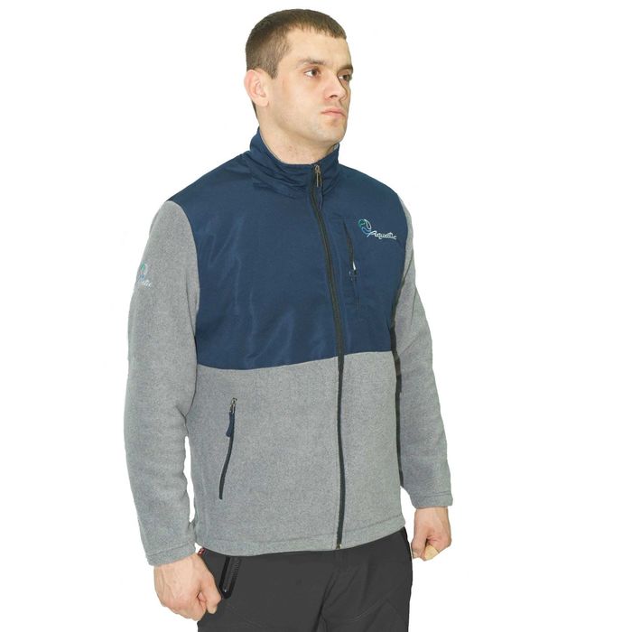 Джемпер Aquatic КФ-04 (флис, серый / темно-синий, размер M)