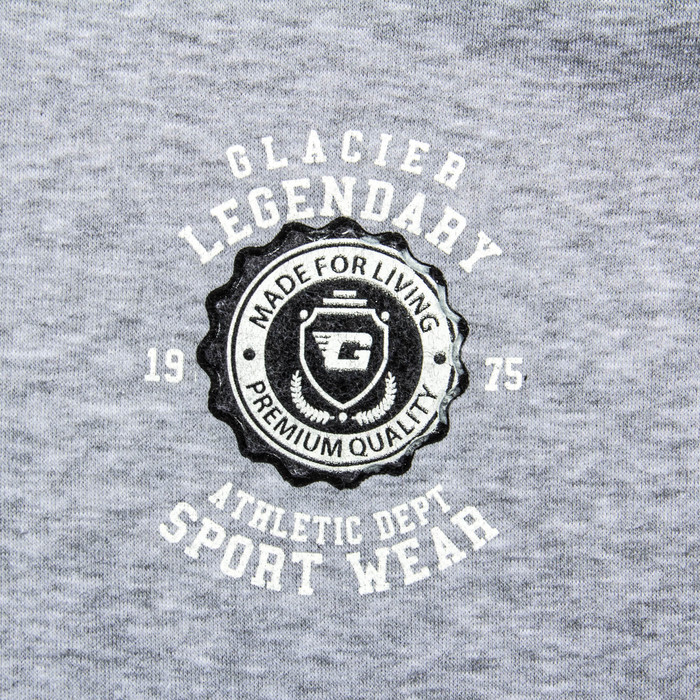 Джемпер-толстовка мужской на молнии с капюшоном 983 цвет серый меланж, р-р 44-46 (M)