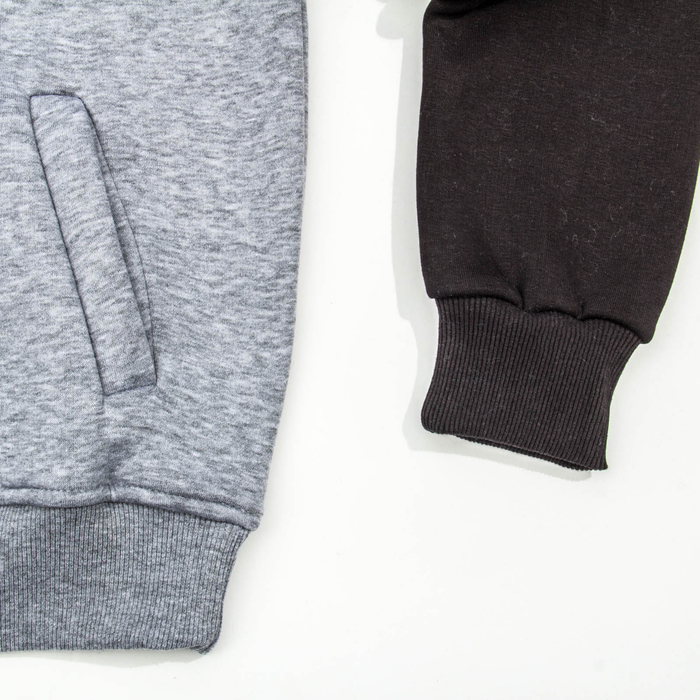 Джемпер-толстовка мужской на молнии с капюшоном 983 цвет серый меланж, р-р 44-46 (M)