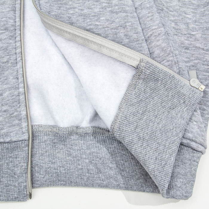 Джемпер-толстовка мужской на молнии с капюшоном 983 цвет серый меланж, р-р 44-46 (M)