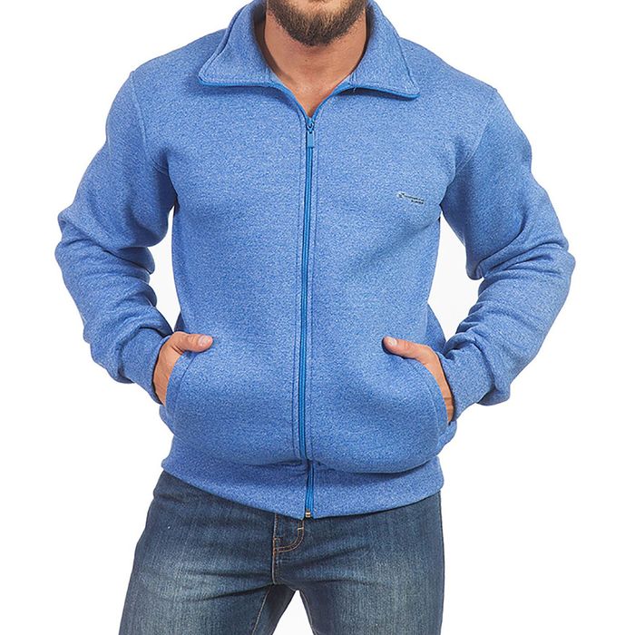 Джемпер-толстовка мужской на молнии 1909 цвет василёк, р-р 44-46 (M)