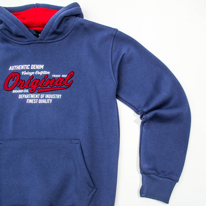 Джемпер-толстовка мужской с капюшоном 1912 цвет джинс, р-р 44-46 (M)