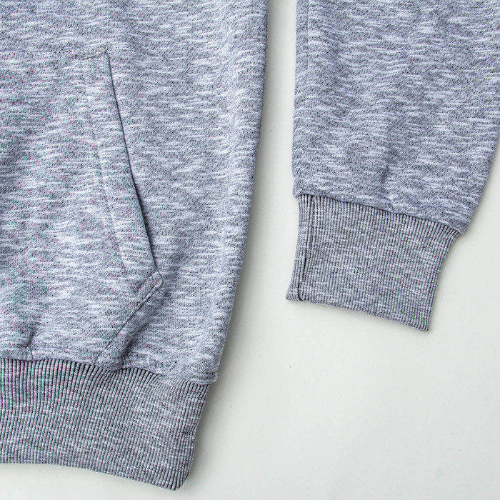 Джемпер-толстовка мужской с капюшоном 1913 цвет серый меланж, р-р 54-56 (3XL)