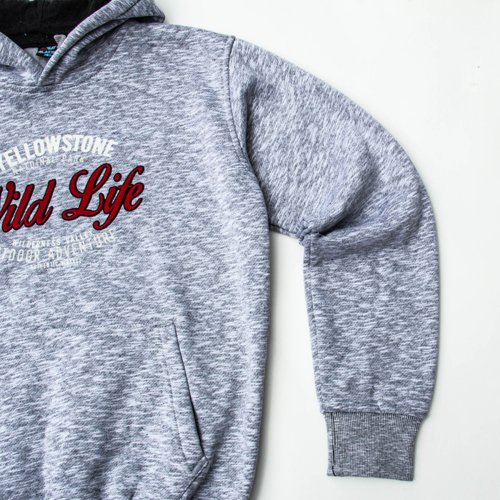 Джемпер-толстовка мужской с капюшоном 1913 цвет серый меланж, р-р 44-46 (M)