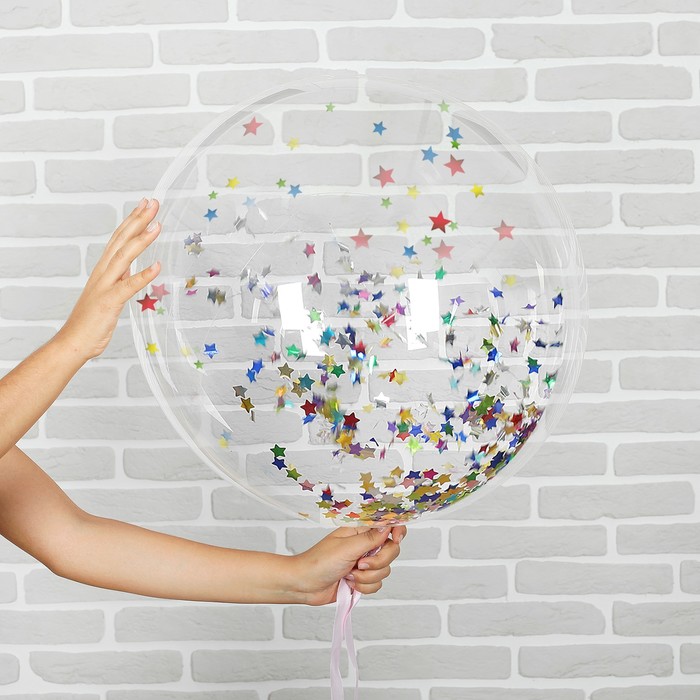 Шар полимерный 10" "Сфера" (+ конфетти звёздочки)