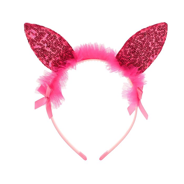Карнавальный ободок "Зайка" с бантиками, цвета МИКС