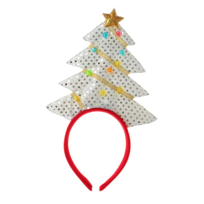 Карнавальный ободок "Елка ", цвет белый