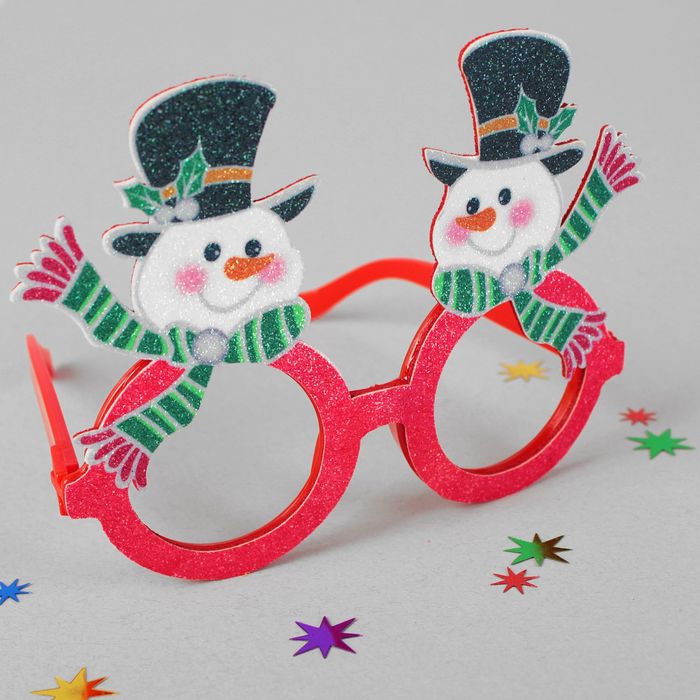 Карнавальные очки "Снеговик" в шляпе