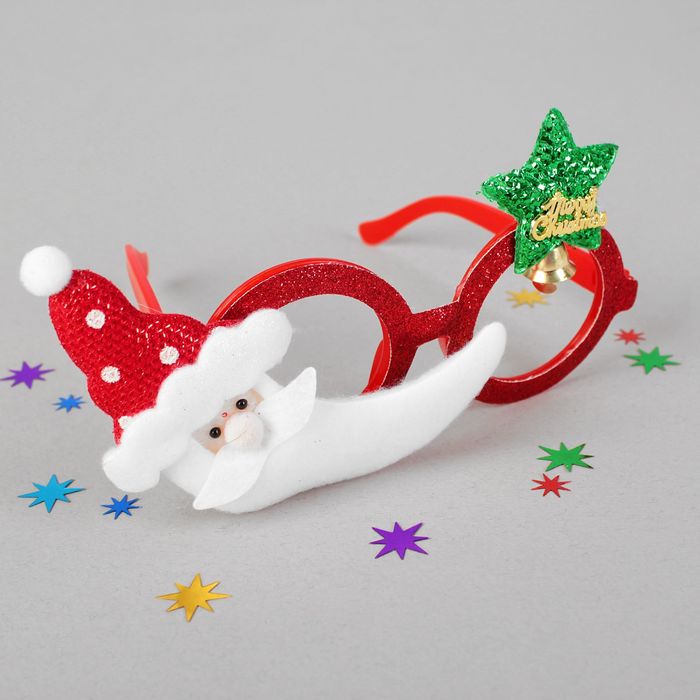 Карнавальные очки "Дед Мороз" со звездой