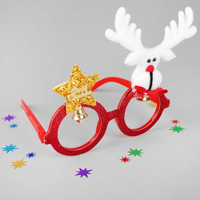Карнавальные очки "Олень" со звездой