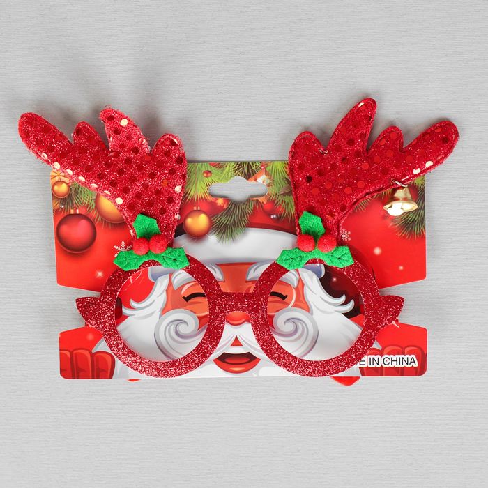 Карнавальные очки "Рожки", цвет красный