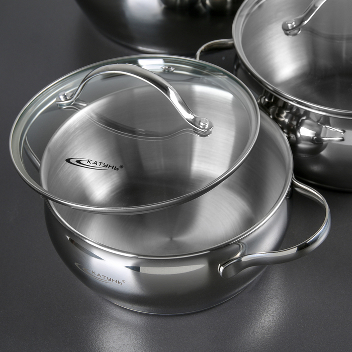 Набор кастрюль "Медея", 3 предмета: 2,2 л, 3,2 л, 5,2 л
