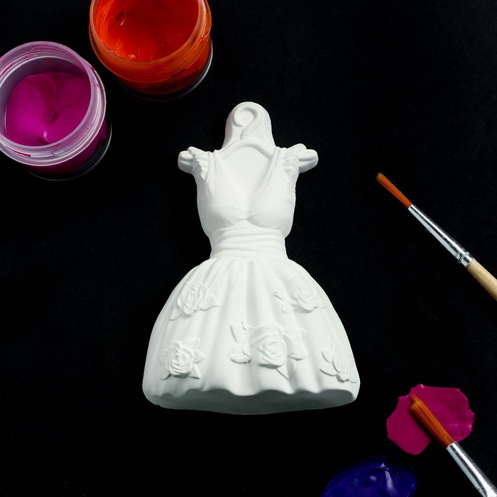 Фигурка под раскраску "Платье" 16х12 см, белая