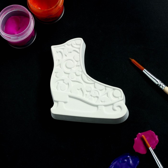 Фигурка под раскраску (с подвесом) "Конек ажурный" 7х7 см, белая