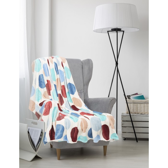 Плед ОРНАМЕНТ 180х200 см Гороховый светофор, микрофибра 270 гр/м