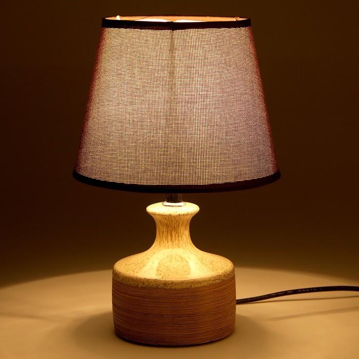 Светильник настольный "Бруно" бело- коричневый 1x40W E27 20x20x29,5 см