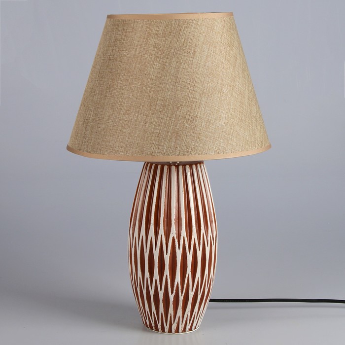 Светильник настольный "Терракот" бело- коричневый 1x40W E27 30x30x47 см