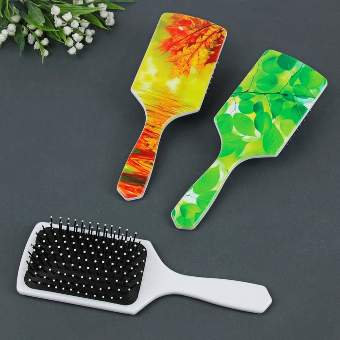 Расчёска массажная "Утренняя свежесть", широкая, цвет чёрный