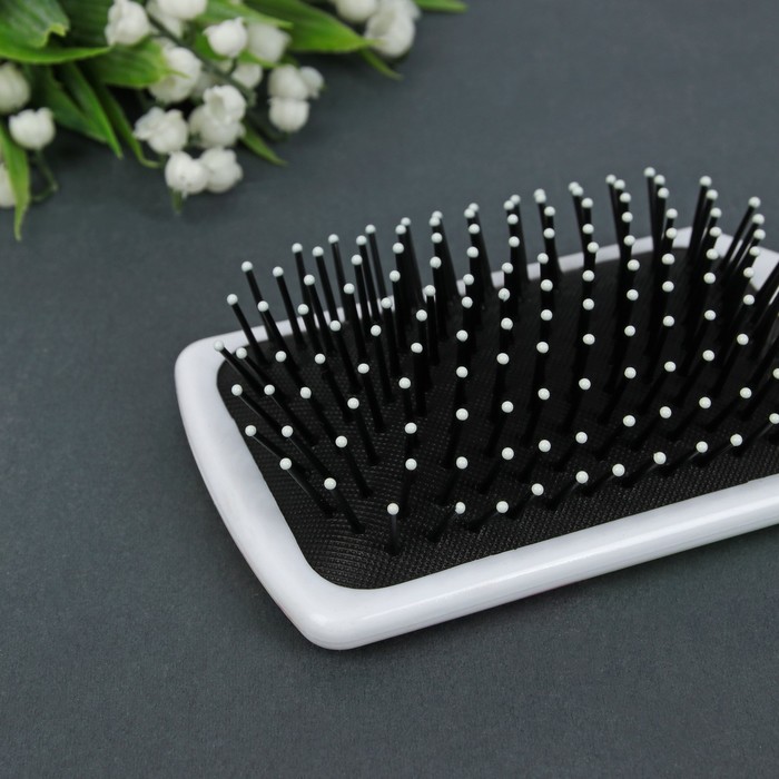 Расчёска массажная "Смайлы", широкая, цвет чёрный