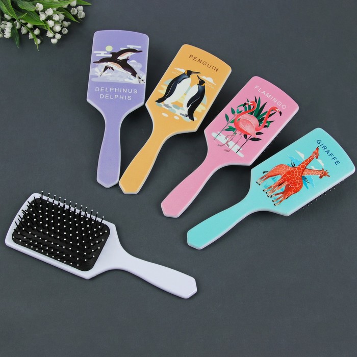 Расчёска массажная "Преданность", широкая, цвет чёрный