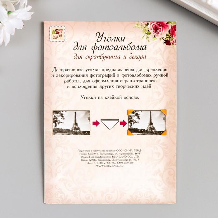 Набор уголков с кармашком для фотографий 24 уголка "Фруктики" МИКС 12,7х9,5 см