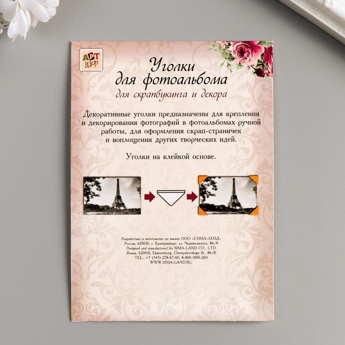 Набор уголков с кармашком для фотографий 24 уголка "Зверята-мордочки" МИКС 12,7х9,5 см