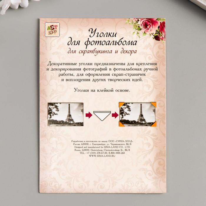 Набор уголков с кармашком для фотографий 24 уголка "Горошек" МИКС 12,7х9,5 см