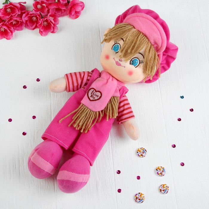 Мягкая игрушка кукла "Парнишка" в кепочке, цвета МИКС