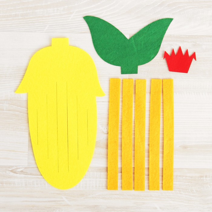 Вышивка лентами из фетра "Кукуруза"