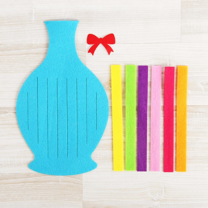 Вышивка лентами из фетра "Ваза"