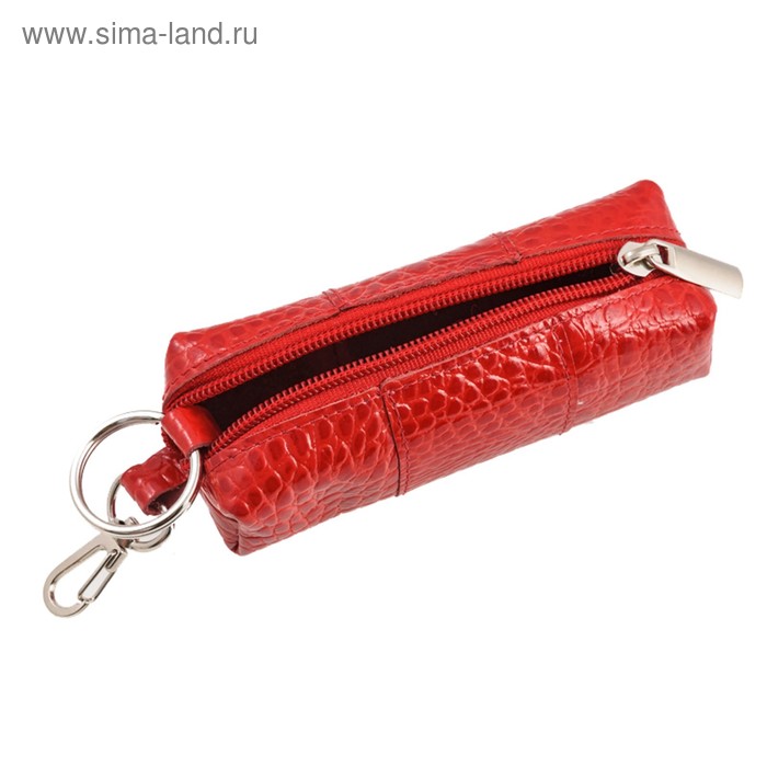 

Футляр для ключей на молнии, цвет красный