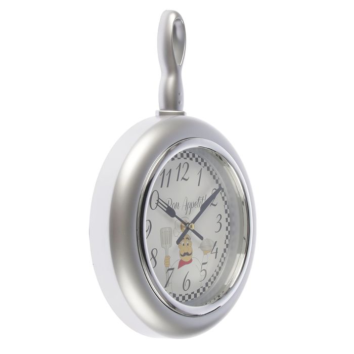 Часы настенные "Сковорода", рама серая 24*4*34