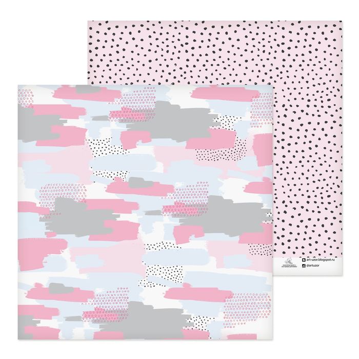 Бумага для скрапбукинга "Розовые оттенки", 30,5х30,5 см