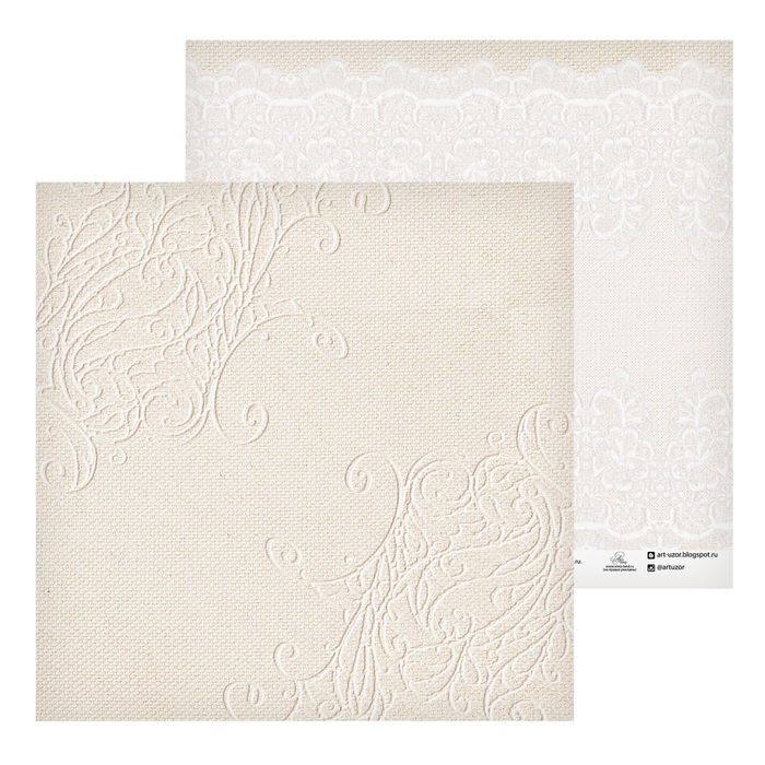 Бумага для скрапбукинга "Кружевной узор", 30,5х30,5 см