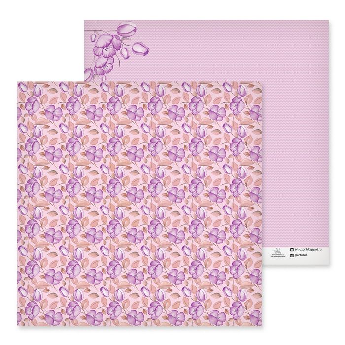 Бумага для скрапбукинга «Нежные маки», 30,5 х 30,5 см