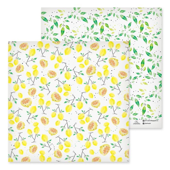 Бумага для скрапбукинга "Цитрусовый сад", 30.5х30.5 см