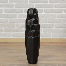 

Ваза керамика напольная "День ночь" 60 см призма круглая черная