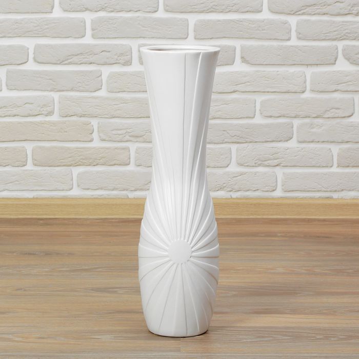 Ваза керамика напольная "День ночь" 60 см солнце белая