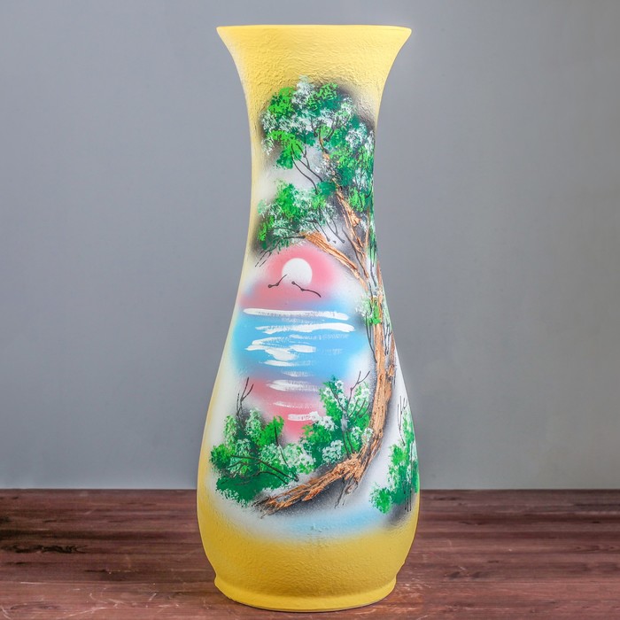 Ваза "Осень", жёлтый, пейзаж, микс