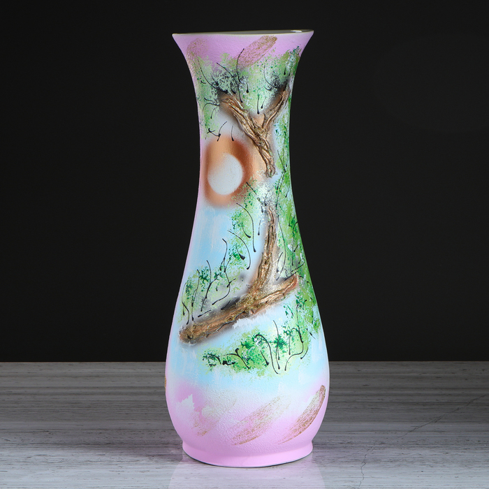 Ваза "Осень", розовый, пейзаж, микс