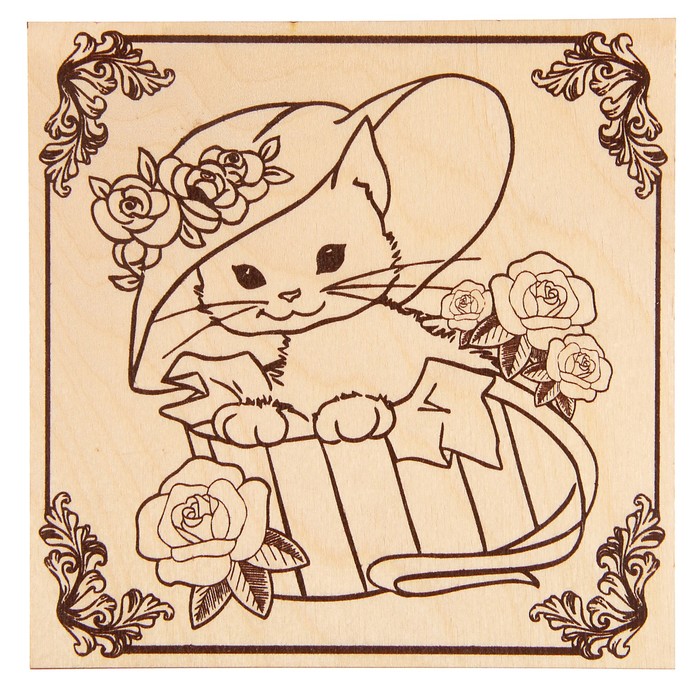 Доска для выжигания "Котенок"