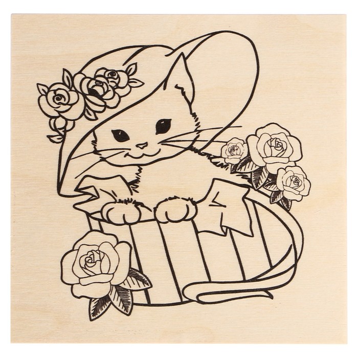 Доска для выжигания "Котенок"