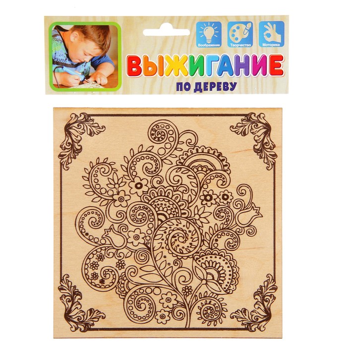 Доска для выжигания "Узоры" 15 х 15 см